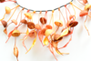 FLORESCENT SILKY COCOONS in orange & brown - Handmade Necklace
